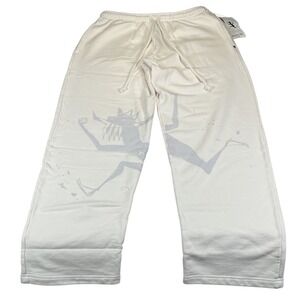 Reigning Fury Mens XL White‎ Graphic Fleece Wide Leg Sweatpants Made in USA NWT